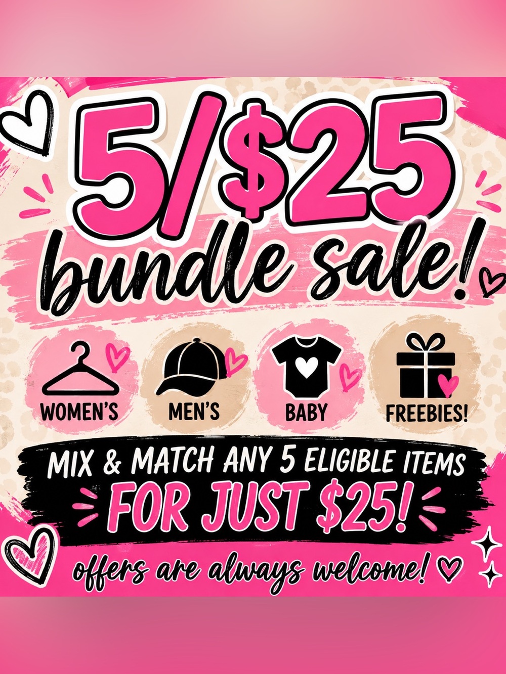 5/$25 bundle sale!!!! 💗
